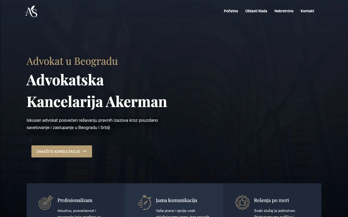 Advokat Akerman — sajt