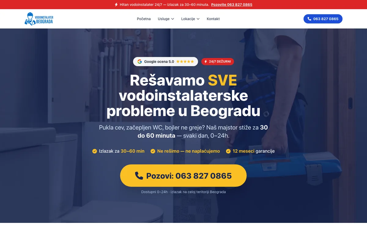 Vodoinstalaterski Servis — sajt